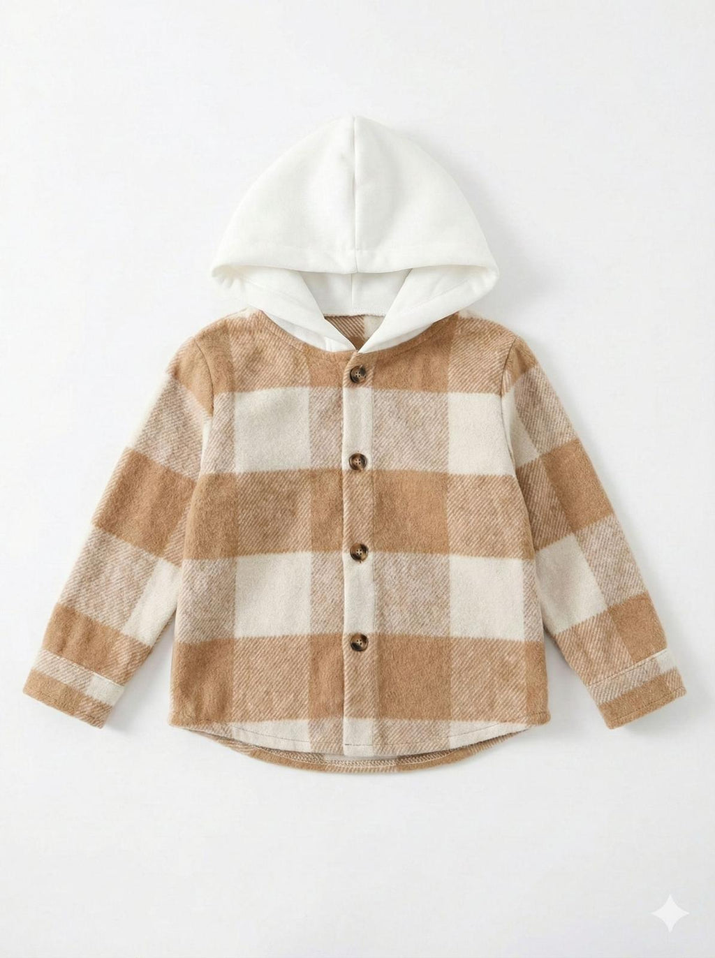 Giacca Camicia in flanella a quadri con cappuccio