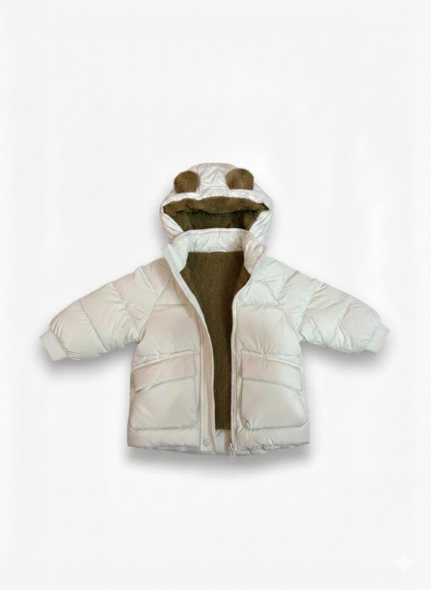 Giubbotto Piccolo Orsetto con cappuccio e orecchiette