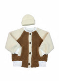 Bomber in sherpa latte e cammello