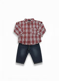 Outfit bimbo autunno Camicia in cotone e jeans