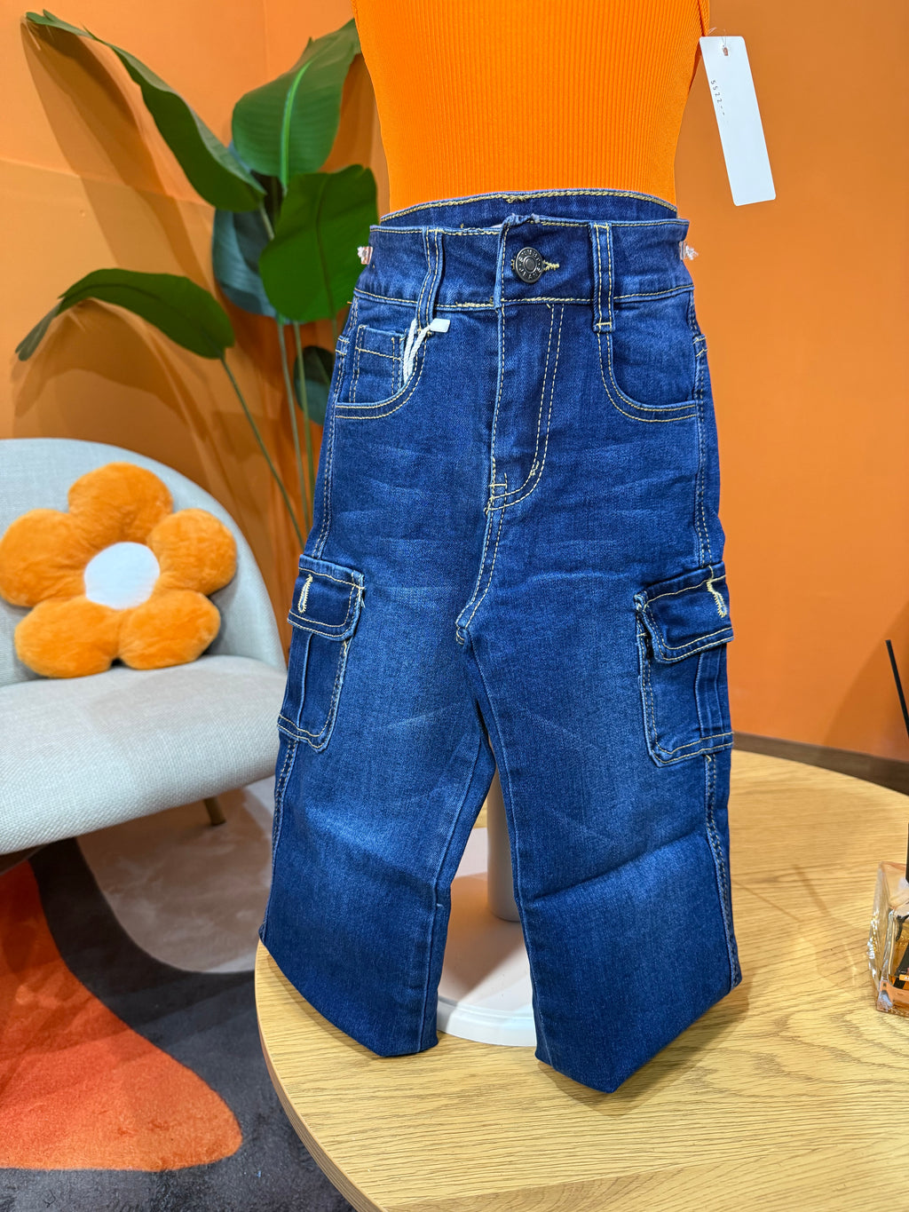 JEANS CARGO STREETWEAR - DENIM SCURO