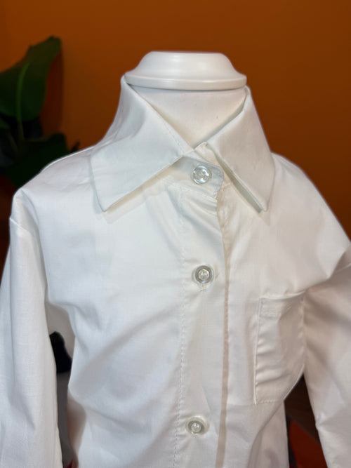 CAMICIA CLASSICA BIANCA A MANICHE LUNGHE CON TASCHINO