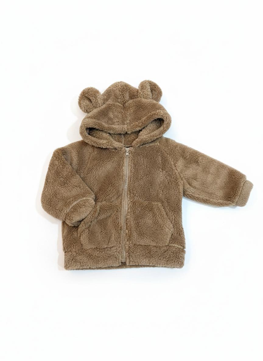 Morbido Teddy coat baby con Cappuccio Orsetto