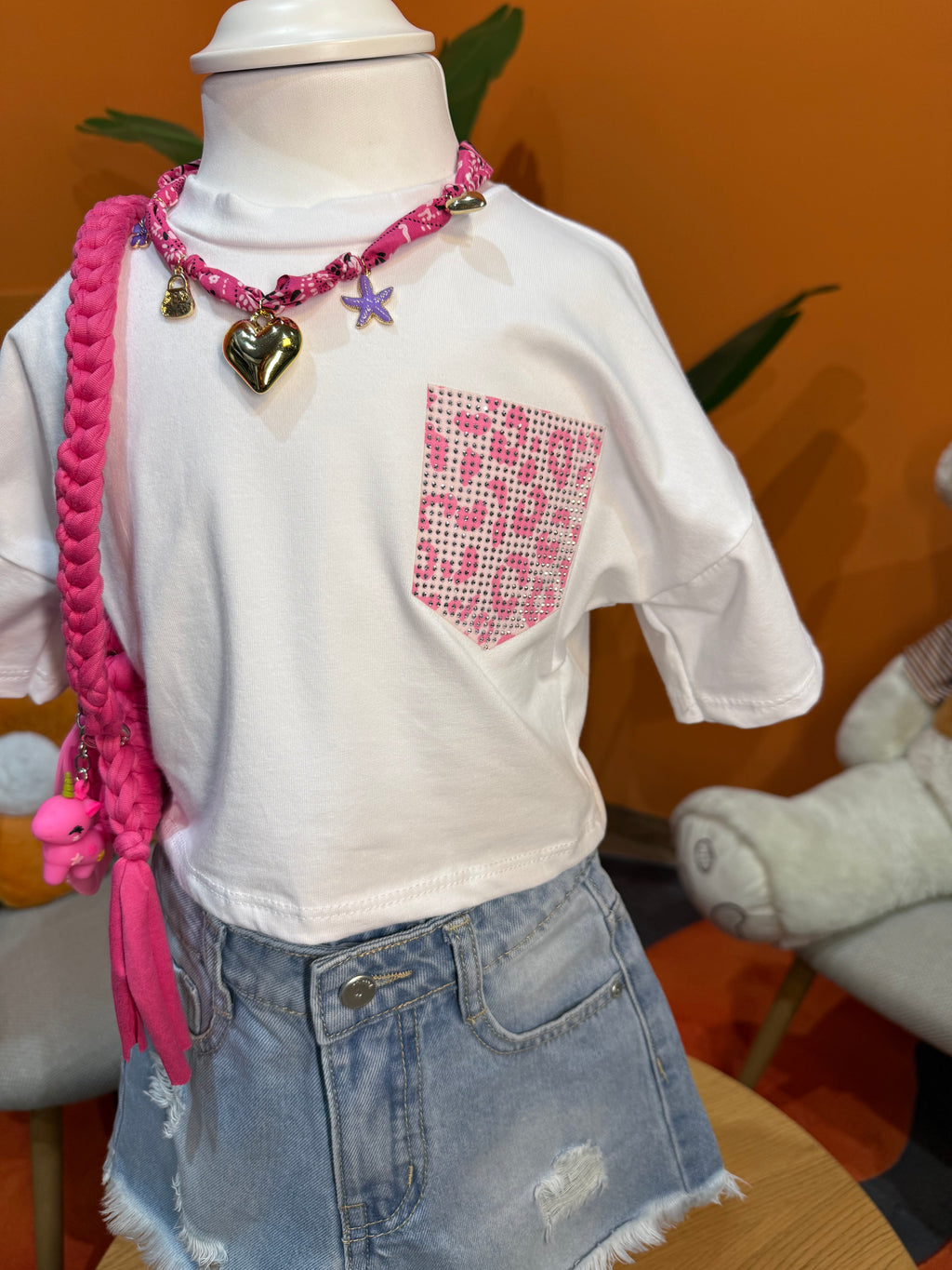 T-SHIRT PINK LEOPARD SPARKLE