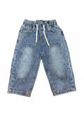Jeans jogger con pannelli frontali e vita elastica