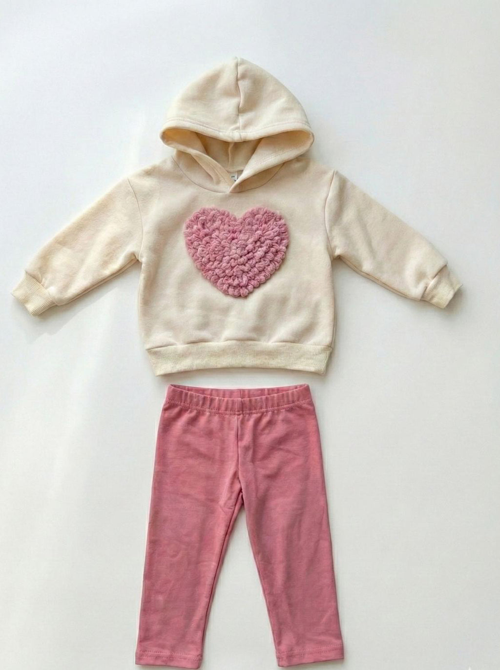 Set soft heart - felpa con cappuccio e leggings