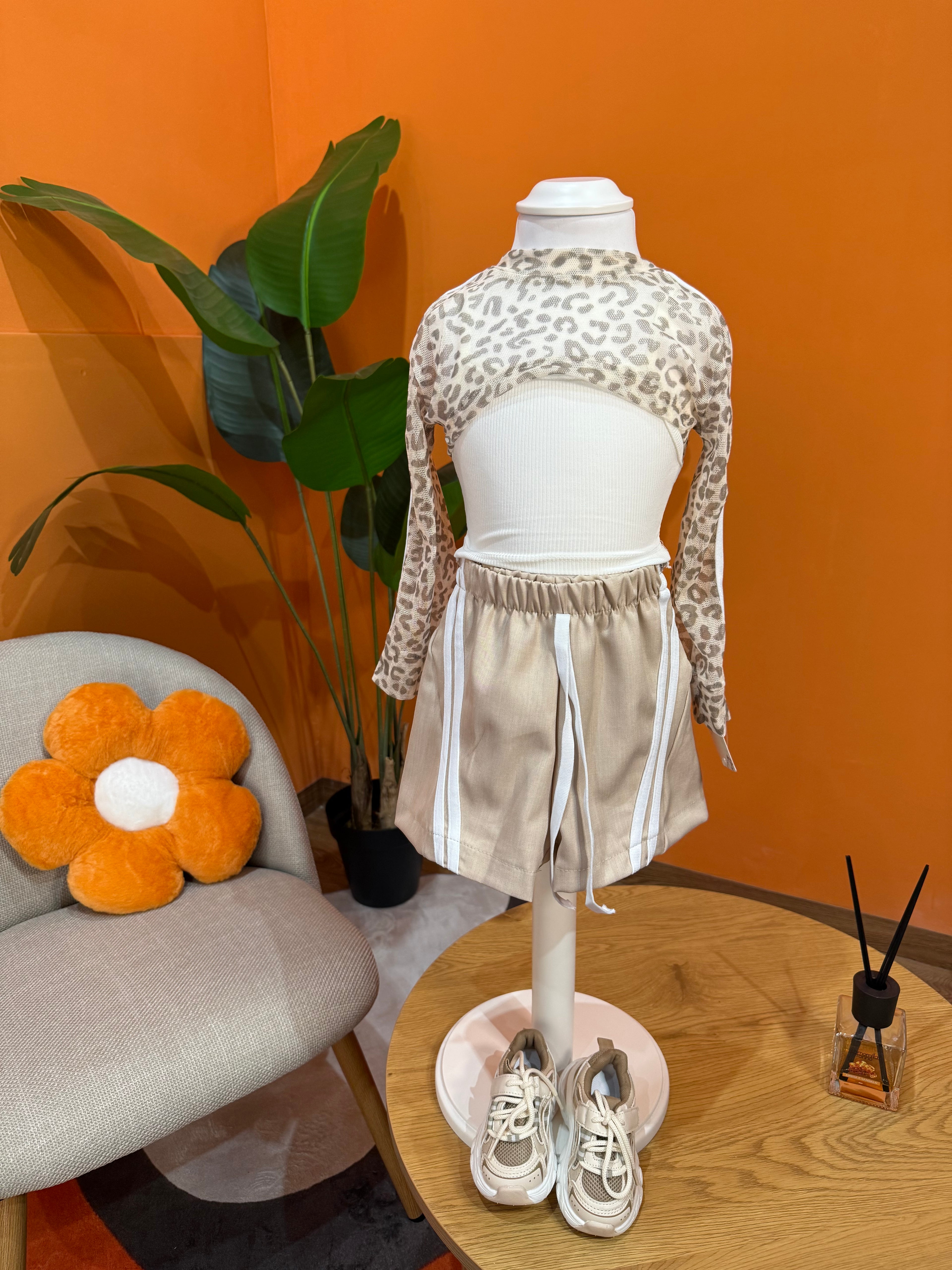 SET 3 PEZZI SPORTY - CHIC ANIMALIER - BEIGE