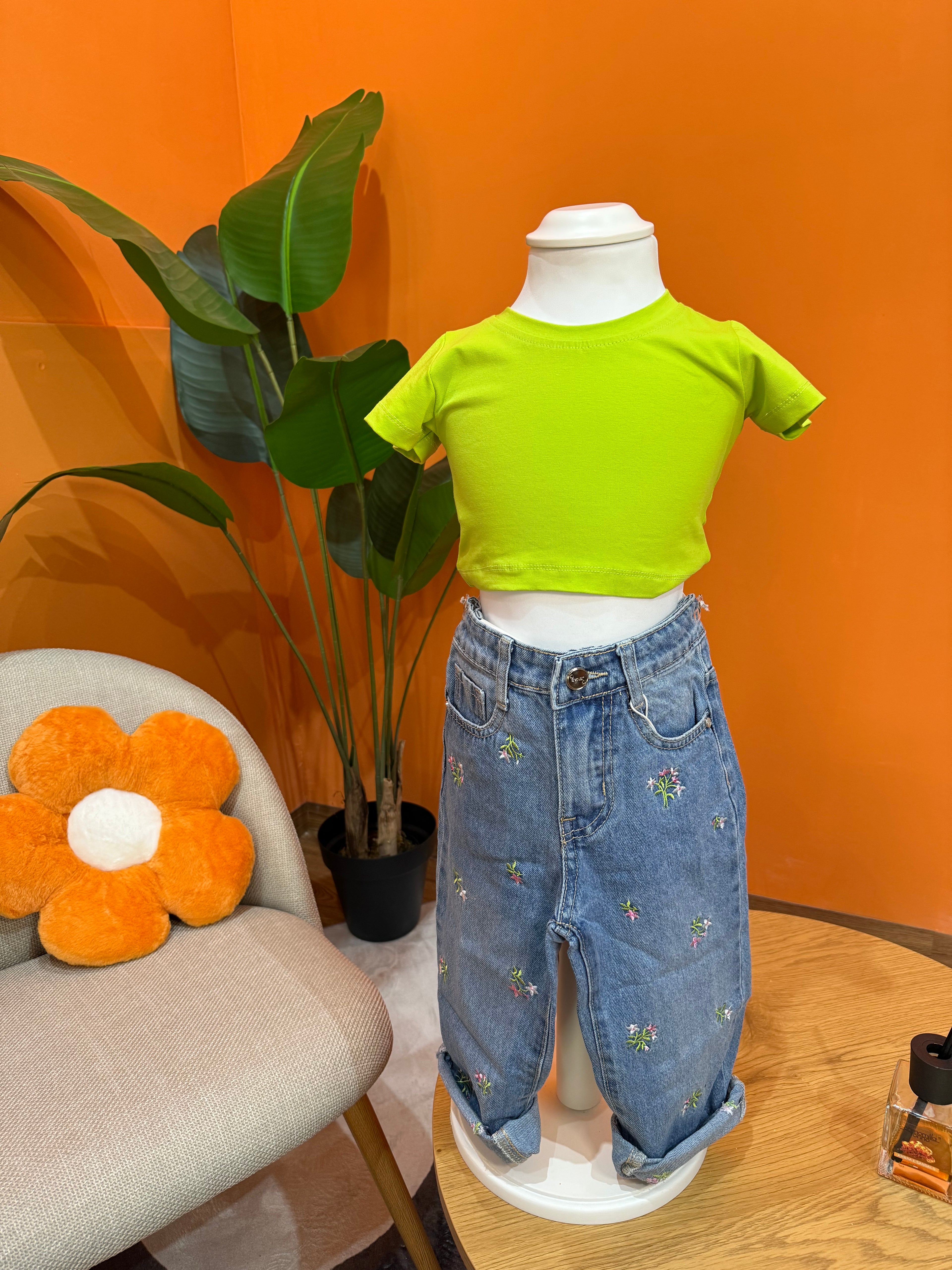 MAGLIA BABY CROP BASIC – LIME