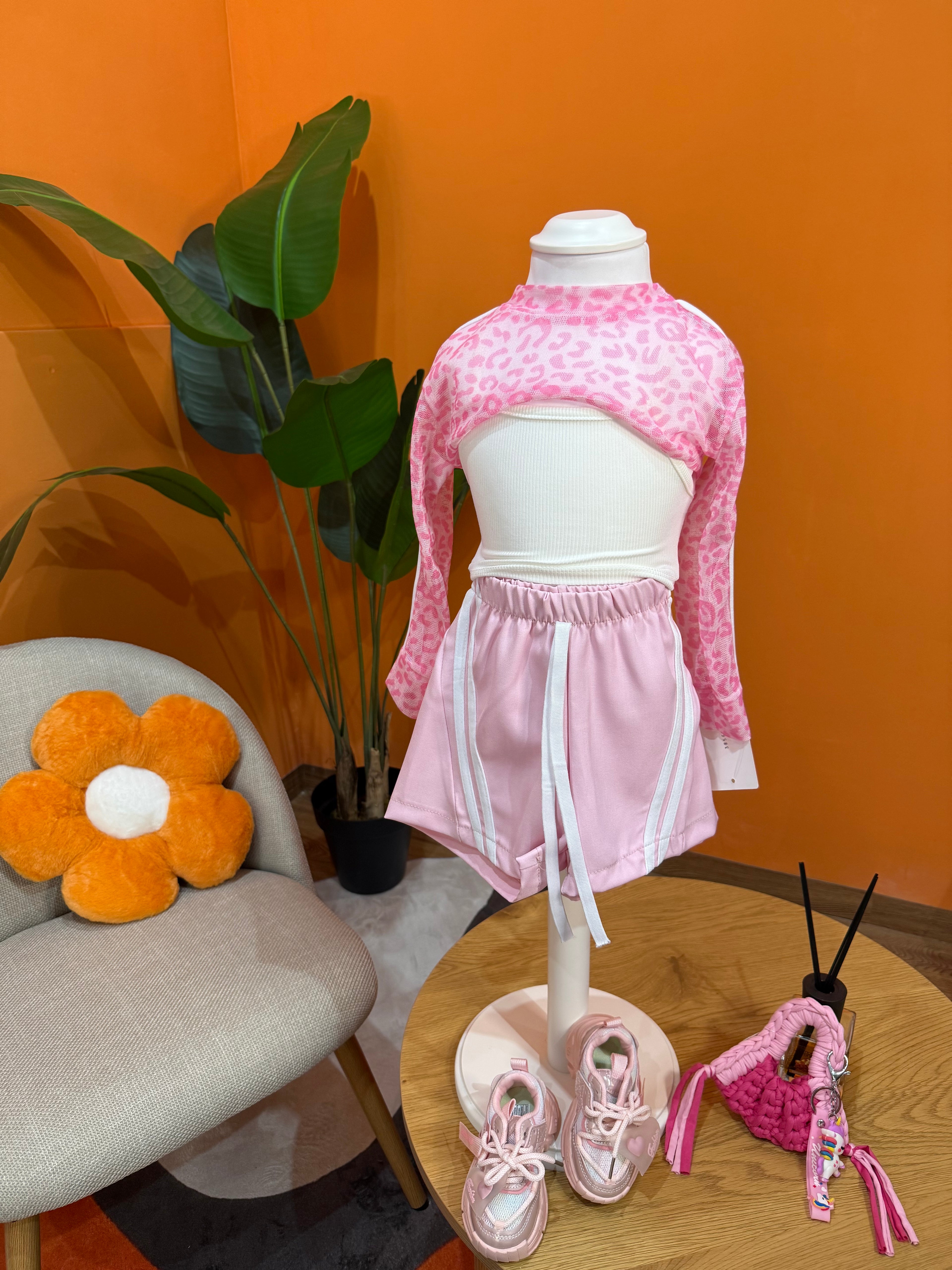 SET 3 PEZZI SPORTY - CHIC ANIMALIER - ROSA