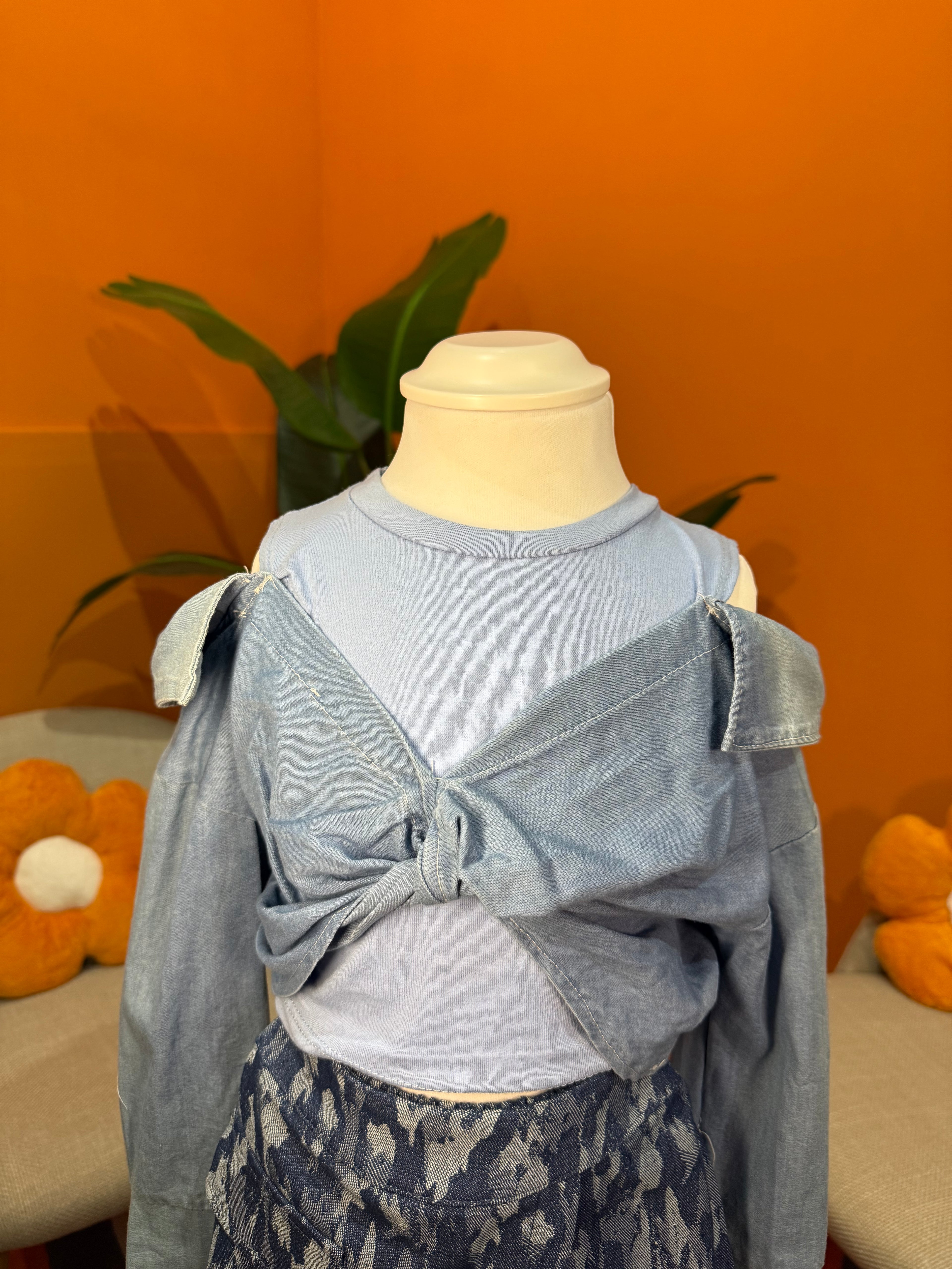CAMICIA 2-IN-1 DENIM TWIST: CAMICIA IN JEANS CON TOP INTEGRATO💎