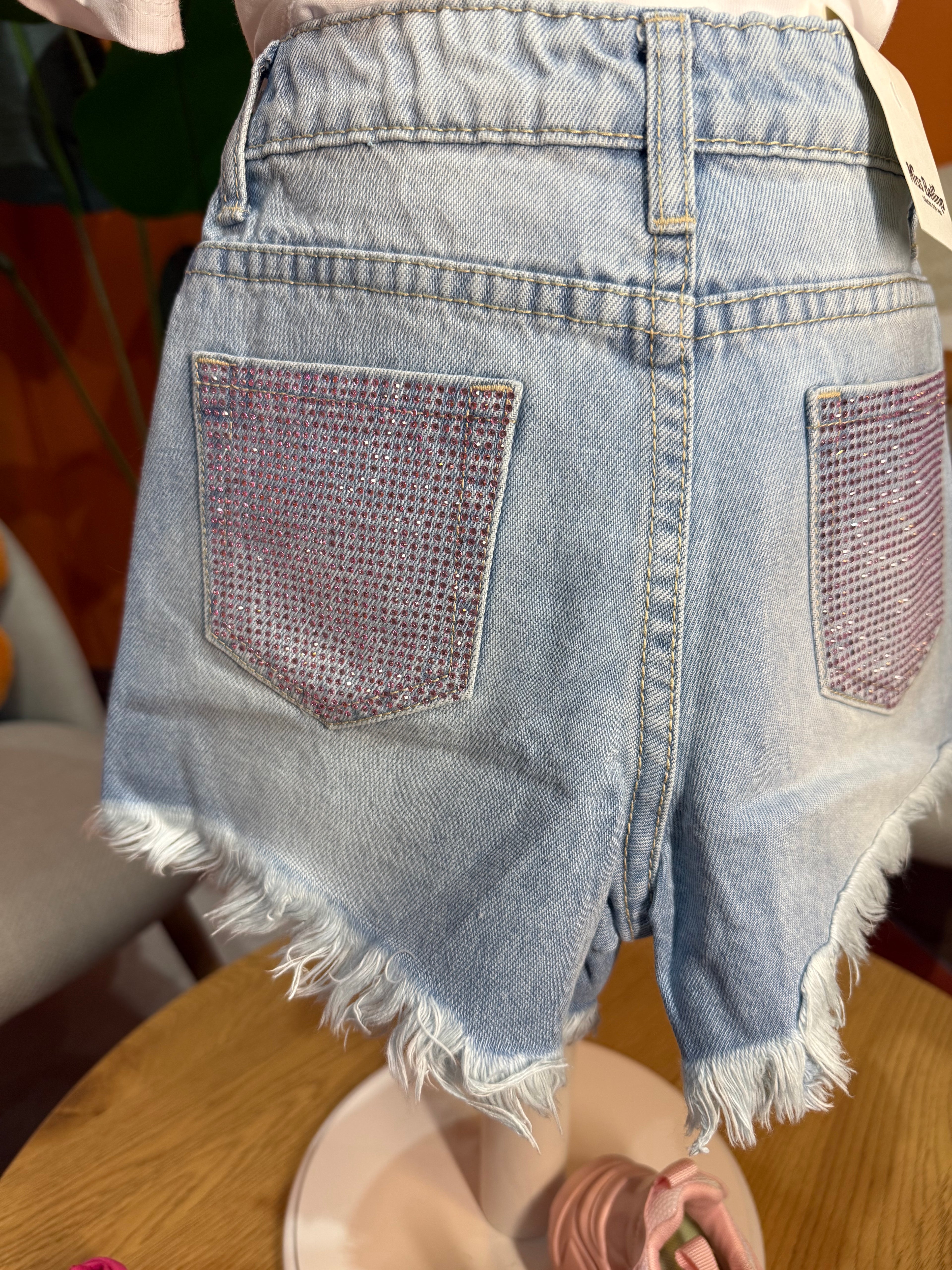 SHORT DENIM SPARKLING PINK