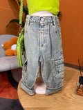 PANTALONE CARGO CHUNKY – DENIM ACIDO CON MAXI TASCONI