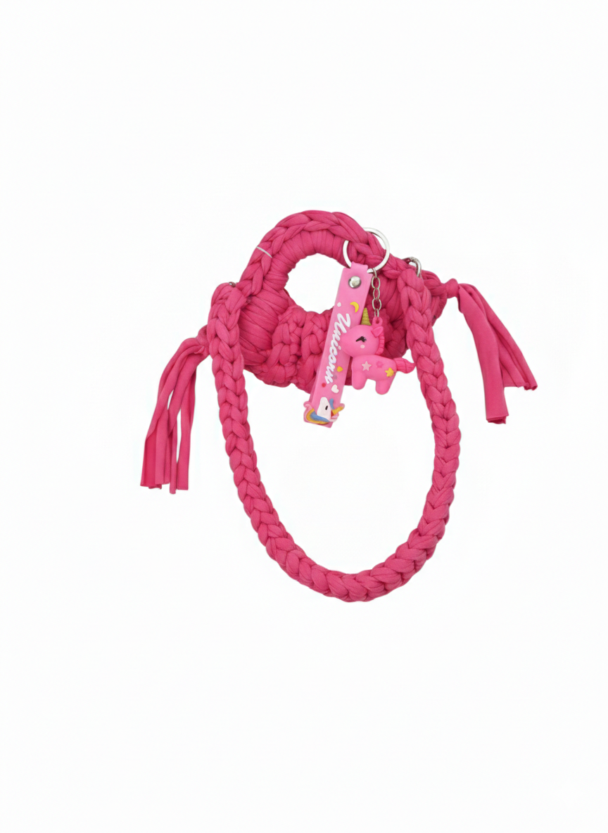 Mini bag artigianale con charm unicorno