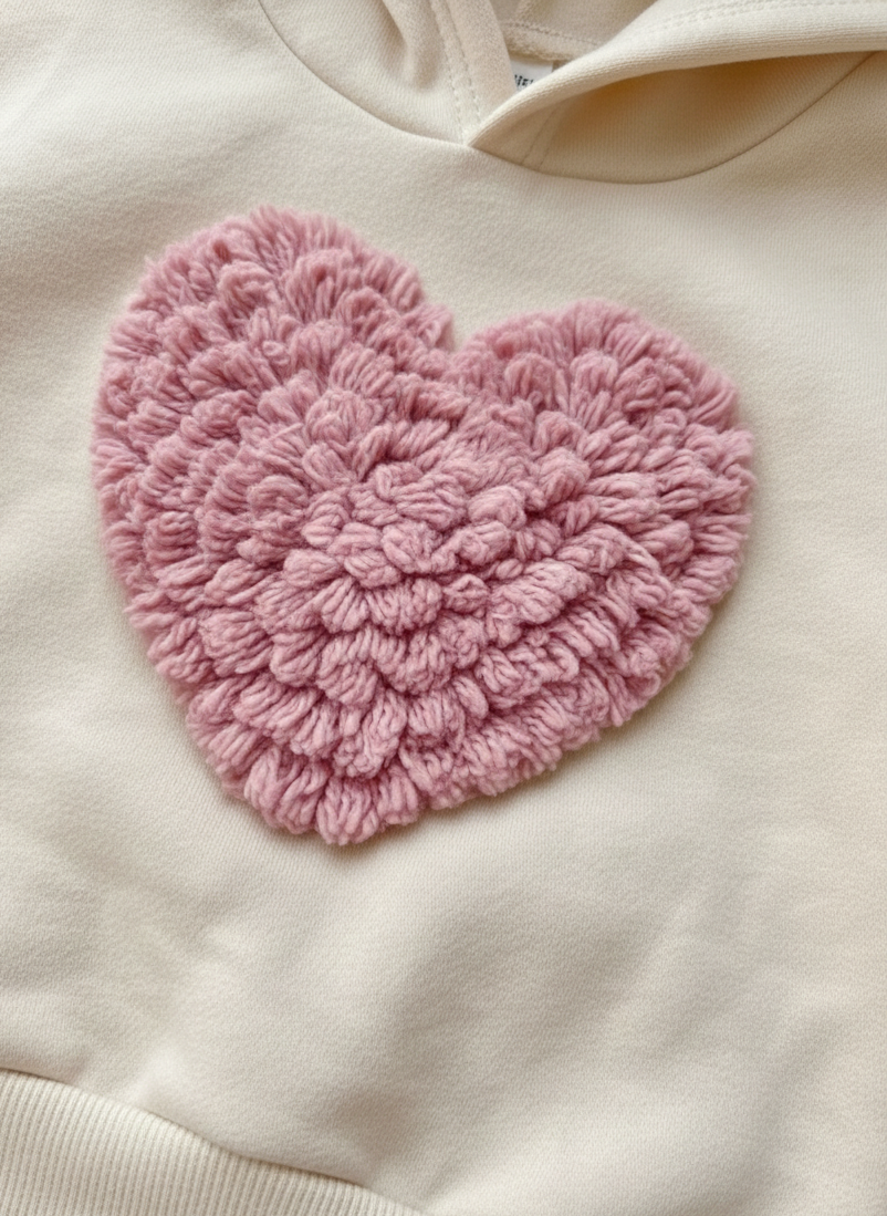 Set soft heart - felpa con cappuccio e leggings