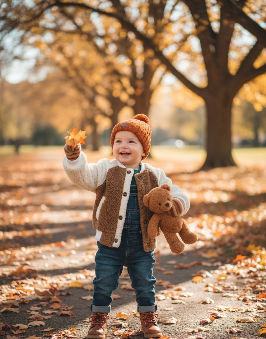 Bomber in sherpa latte e cammello