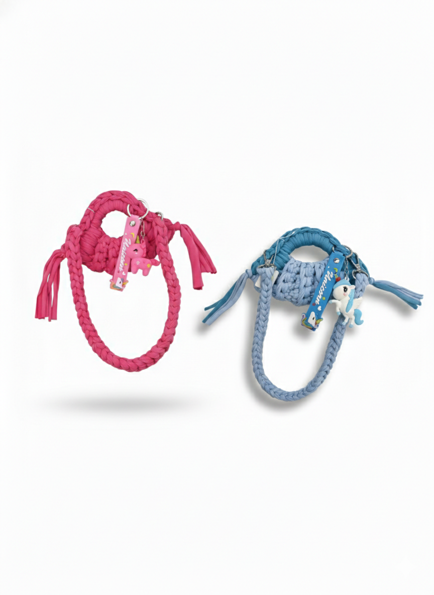 Mini bag artigianale con charm unicorno