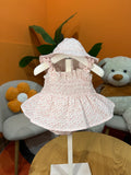 VESTINA A BODY CON MICRO-FIORI E CAPPELLINO