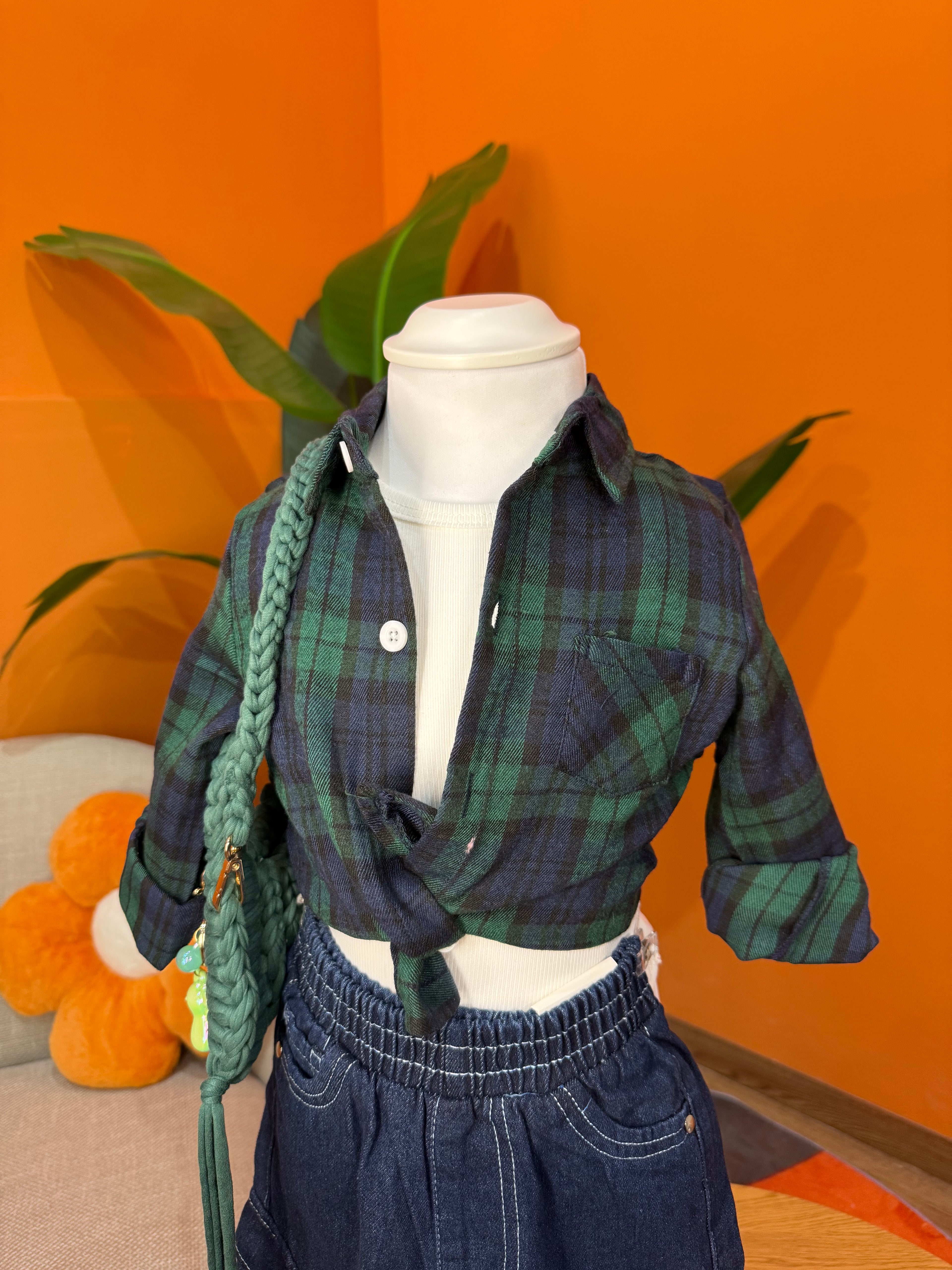 CAMICIA CHECK URBAN VIBE - VERDE E BLU TARTAN