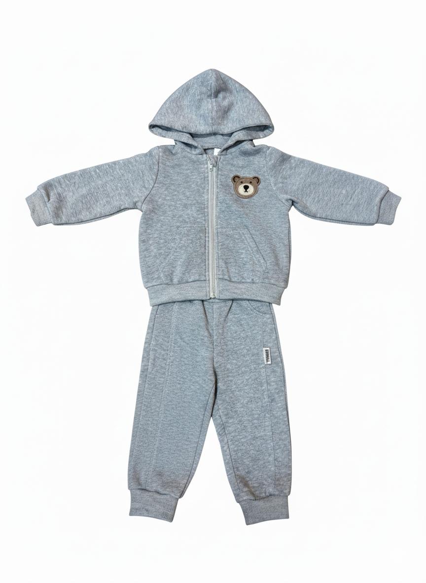 Tuta baby little bear in calda felpa grigia