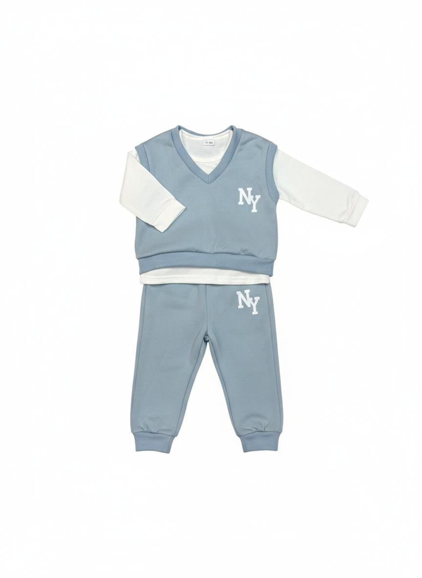 Urban style baby - Pantatuta, maglia e gilet scollo a V
