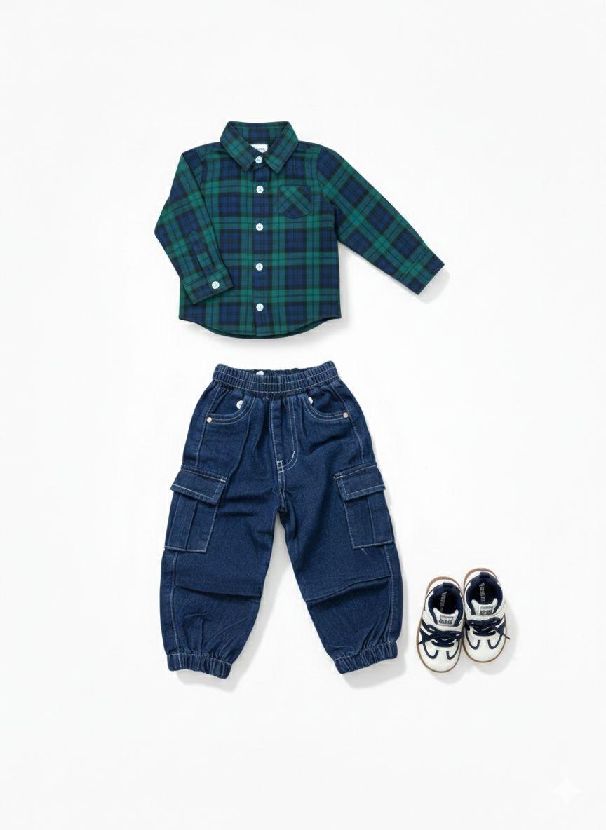 Cargo joggers in denim